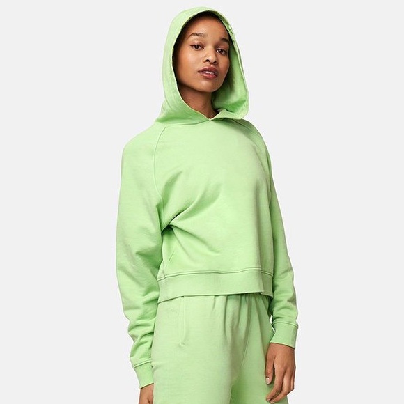 Outdoor voices Jade cotton terry cropped hoodie size M